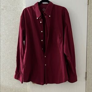 Dockers Burgundy Button-Up Shirt, Size XL